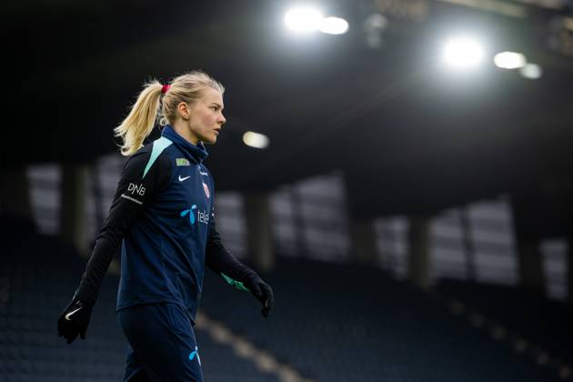 250224 Ada Hegerberg of the Norwegian women s national football team during a training session on February 24, 2025 in Stavanger Photo Vegard Grott BILDBYRAN kod VG VG0717 bbeng fotboll football soccer fotball norge norway women dam nations league träning practice training trening  Copyright: VEGARDxGRoTT BB250224VG013