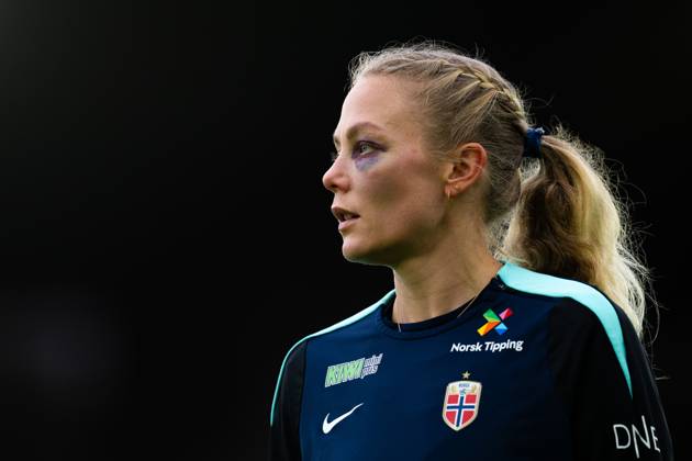 250224 Guro Bergsvand of the Norwegian women s national football team during a training session on February 24, 2025 in Stavanger. Photo: Vegard Grott BILDBYRAN kod VG VG0717 bbeng fotboll football soccer fotball norge norway women dam nations league träning practice training trening  Copyright: VEGARDxGRoTT BB250224VG016