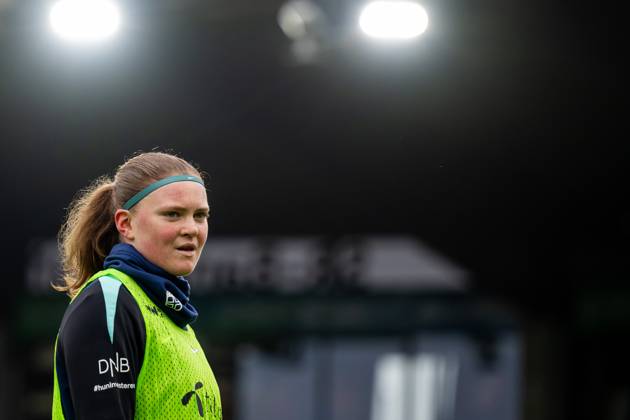 250224 Signe Gaupset of the Norwegian women s national football team during a training session on February 24, 2025 in Stavanger Photo Vegard Grott BILDBYRAN kod VG VG0717 bbeng fotboll football soccer fotball norge norway women dam nations league träning practice training trening  Copyright: VEGARDxGRoTT BB250224VG017