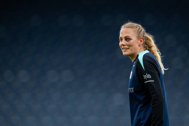 250224 Guro Bergsvand of the Norwegian women s national football team during a training session on February 24, 2025 in Stavanger Photo Vegard Grott BILDBYRAN kod VG VG0717 bbeng fotboll football soccer fotball norge norway women dam nations league träning practice training trening  Copyright: VEGARDxGRoTT BB250224VG027