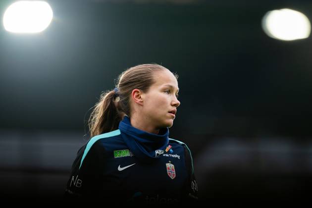 250224 Guro Reiten of the Norwegian women s national football team during a training session on February 24, 2025 in Stavanger Photo Vegard Grott BILDBYRAN kod VG VG0717 bbeng fotboll football soccer fotball norge norway women dam nations league träning practice training trening Copyright: VEGARDxGRoTT BB250224VG062