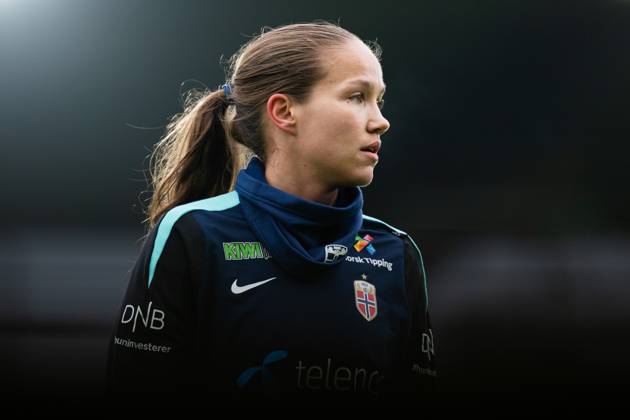 250224 Guro Reiten of the Norwegian women s national football team during a training session on February 24, 2025 in Stavanger Photo Vegard Grott BILDBYRAN kod VG VG0717 bbeng fotboll football soccer fotball norge norway women dam nations league träning practice training trening Copyright: VEGARDxGRoTT BB250224VG063