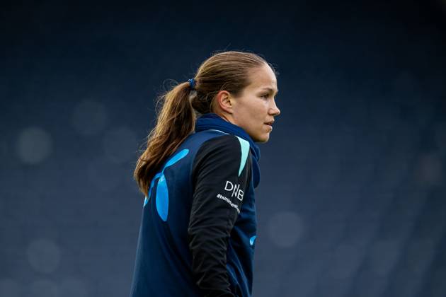250224 Guro Reiten of the Norwegian women s national football team during a training session on February 24, 2025 in Stavanger Photo Vegard Grott BILDBYRAN kod VG VG0717 bbeng fotboll football soccer fotball norge norway women dam nations league träning practice training trening Copyright: VEGARDxGRoTT BB250224VG064