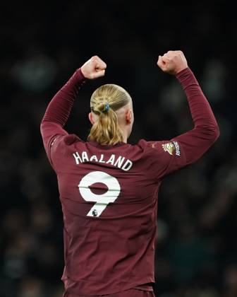 Erling Haland of Manchester City scores during the Premier League match between Tottenham Hotspur and Manchester City at Tottenham Hotspur Stadium, White Hart Lane, England on 26 February 2025. Copyright: xCharliexCarterx PMI-6737-0021