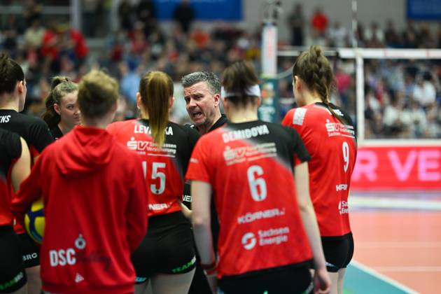 Alexander Waibl Head Coach Dresdner SC Dresdner SC vs Ladies in Black Aachen, 1 Volleyball Bundesliga Women, Season 2024 2025, 08 03 2025 Dresdner SC vs Ladies in Black Aachen, 1 Volleyball Bundesliga Women, Season 2024 2025, 08 03 2025 Dresden Copyright: xEibner-Pressefoto xHoepnerx EP_PHR