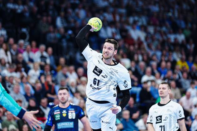 Throw Goal Hendrik Pekeler THW Kiel, 61 GER, THW Kiel vs Rhein Neckar Loewen, Handball, Bundesliga, Matchday, 22, Season 2024 2025, 09 03 2025 GER, THW Kiel vs Rhein Neckar Loewen, Handball, Bundesliga, Matchday, 22, Season 2024 2025, 09 03 2025 Kiel Copyright: xEibner-Pressefoto MarcelxvonxFehrnx EP_MFN