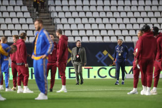 a press conference, PK, Pressekonferenz of Belgian national soccer team the Red Devils, Wednesday 19 March 2025 in Murcia, Spain, ahead of tomorrow s game against Ukraine, in the Nations League group phase. VIRGINIExLEFOUR x115333704x