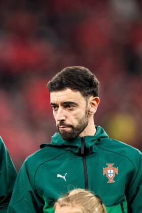 Denmark v Portugal, UEFA Nations League, Copenhagen, Denmark Copenhagen, Denmark. 20th, March 2025. Bruno Fernandes of Portugal seen during the UEFA Nations League play-off match between Denmark and Portugal at Parken in Copenhagen. Denmark, Copenhagen Copyright: xGonzalesxPhoto FrederikkexJensenx