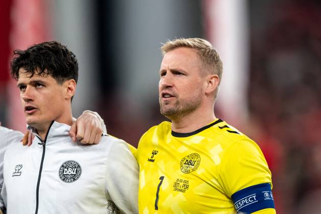 Denmark v Portugal, UEFA Nations League, Copenhagen, Denmark Copenhagen, Denmark. 20th, March 2025. Goalkeeper Kasper Schmeichel (1) of Denmark seen during the UEFA Nations League play-off match between Denmark and Portugal at Parken in Copenhagen. Denmark, Copenhagen Copyright: xGonzalesxPhoto FrederikkexJensenx