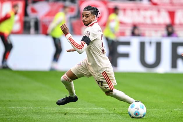 Michael Olise FC Bayern Muenchen in action, on the ball, single action during the Bundesliga 1 match between FC Bayern München and FC St Pauli 1910, Allianz Arena on March 29, 2025 in Munich, Germany Photo by Harry Langer DeFodi Images Michael Olise FC Bayern Muenchen controls the Ball during the Bundesliga match between FC Bayern München and FC St Pauli 1910 at Allianz Arena on March 29, 2025 in Munich, Germany Photo by Harry Langer DeFodi Images DFL regulations prohibit any use of photographs as image sequences and or quasi video Photo by Harry Langer DeFodi Images DFL regulations prohibit any use of photographs as image sequences and or quasi video