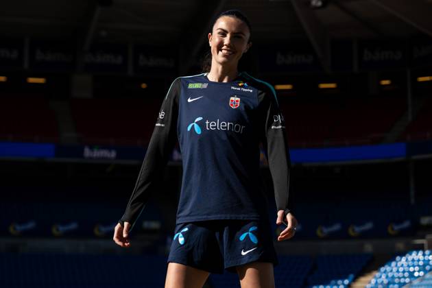 250402 Ingrid Syrstad Engen of the Norwegian women s national football team during a training session on April 2, 2025 in Oslo Photo Vegard Grott BILDBYRAN kod VG VG0738 bbeng fotboll football soccer fotball norge norway women dam nations league träning practice training trening Copyright: VEGARDxGRoTT BB250402VG003
