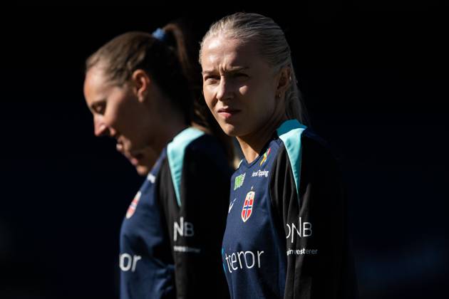 250402 Thea Bjelde of the Norwegian women s national football team during a training session on April 2, 2025 in Oslo Photo Vegard Grott BILDBYRAN kod VG VG0738 bbeng fotboll football soccer fotball norge norway women dam nations league träning practice training trening  Copyright: VEGARDxGRoTT BB250402VG006