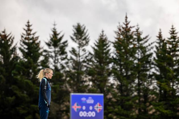 250403 Ada Hegerberg of the Norwegian women s national football team during a training session on April 3, 2025 in Reykjavik Photo Vegard Grott BILDBYRAN kod VG VG0740 bbeng fotboll football soccer fotball norge norway women dam nations league träning practice training trening  Copyright: VEGARDxGRoTT BB250403VG016