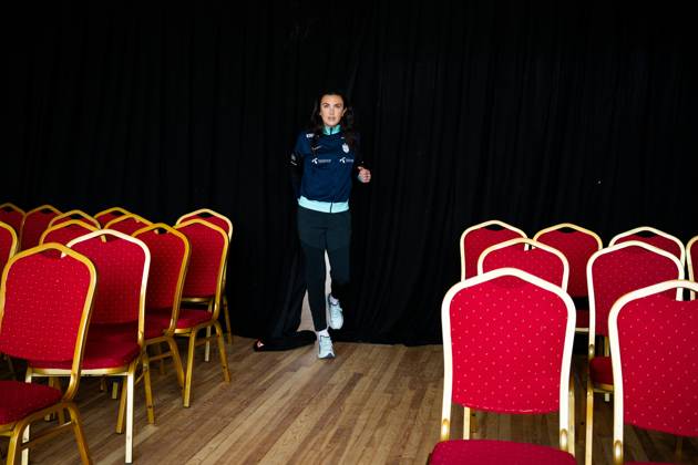 250403 Ingrid Syrstad Engen of the Norwegian women s national football team after a press conference on April 3, 2025 in Reykjavik Photo Vegard Grott BILDBYRAN kod VG VG0741 bbeng fotboll football soccer fotball norge norway women dam nations league press conference pressekonferanse Copyright: VEGARDxGRoTT BB250403VG028