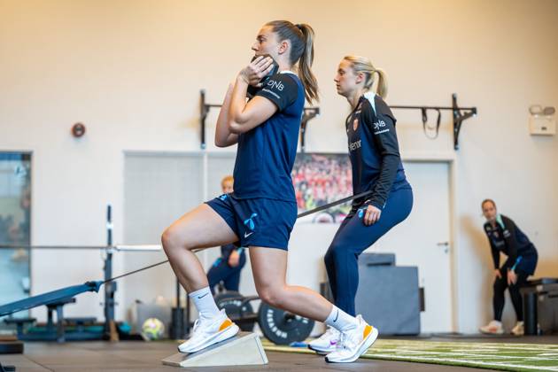 250403 Vilde Boe Risa of the Norwegian women s national football team during an indoor gym session on April 3, 2025 in Reykjavik Photo Vegard Grott BILDBYRAN code VG VG0742 bbeng fotboll football soccer fotball norge norway women dam nations league träning practice training trening gym  Copyright: VEGARDxGRoTT BB250403VG042