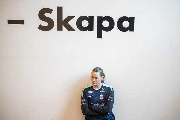 250403 Elisabeth Terland of the Norwegian women s national football team during an indoor gym session on April 3, 2025 in Reykjavik Photo Vegard Grott BILDBYRAN code VG VG0742 bbeng fotboll football soccer fotball norway women dam nations league träning practice training trening gym Copyright: VEGARDxGRoTT BB250403VG044
