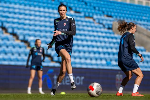 250407 Ingrid Syrstad Engen of the Norwegian women s national football team during a training session on April 7, 2025 in Oslo Photo Vegard Grott BILDBYRAN kod VG VG0746 bbeng fotboll football soccer fotball norge norway women dam nations league träning practice training trening Copyright: VEGARDxGRoTT BB250407VG015