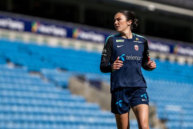 250407 Ingrid Syrstad Engen of the Norwegian women s national football team during a training session on April 7, 2025 in Oslo Photo Vegard Grott BILDBYRAN kod VG VG0746 bbeng fotboll football soccer fotball norge norway women dam nations league träning practice training trening Copyright: VEGARDxGRoTT BB250407VG016