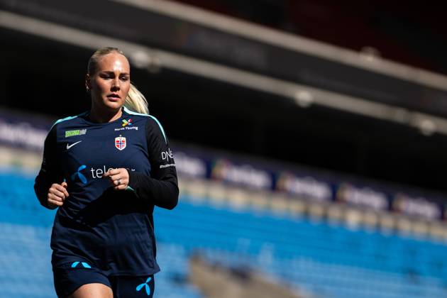 250407 Cathinka Tandberg of the Norwegian women s national football team during a training session on April 7, 2025 in Oslo Photo Vegard Grott BILDBYRAN kod VG VG0746 bbeng fotboll football soccer fotball norge norway women dam nations league träning practice training trening Copyright: VEGARDxGRoTT BB250407VG065