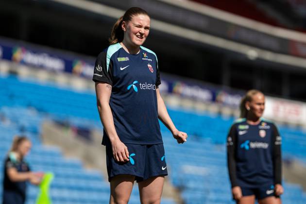 250407 Signe Gaupset of the Norwegian women s national football team during a training session on April 7, 2025 in Oslo Photo Vegard Grott BILDBYRAN kod VG VG0746 bbeng fotboll football soccer fotball norge norway women dam nations league träning practice training trening  Copyright: VEGARDxGRoTT BB250407VG069