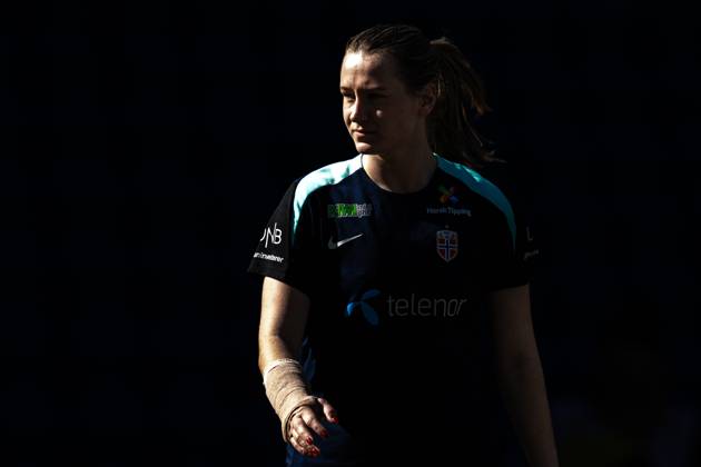 250407 Elisabeth Terland of the Norwegian women s national football team during a training session on April 7, 2025 in Oslo Photo Vegard Grott BILDBYRAN kod VG VG0746 bbeng fotboll football soccer fotball norge norway women dam nations league träning practice training trening Copyright: VEGARDxGRoTT BB250407VG076