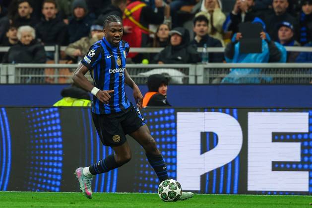 Marcus Thuram of FC Internazionale seen in action during UEFA Champions League 2024 25 Quarter Final - 2nd leg football match between FC Internazionale and FC Bayern Munchen at San Siro Stadium Milan Italy on 16 April 2025. Milan Stadio Giuseppe Meazza Milan Italy Copyright: xEPhotopressx SP24-1176-051