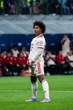 Serge Gnabry FC Bayern Muenchen, 07 angry about a missed goal chance, ITA, Inter Milan vs FC Bayern Muenchen, Football, UEFA Champions League, Quarter-final second leg, 2024 2025 season, 16 04 2025 ITA, Inter Milan vs FC Bayern Muenchen, Football, UEFA Champions League, Quarter-final second leg, 2024 2025 season, 16 04 2025 Milano Copyright: xEibner-Pressefoto Memmlerx EP_MMR