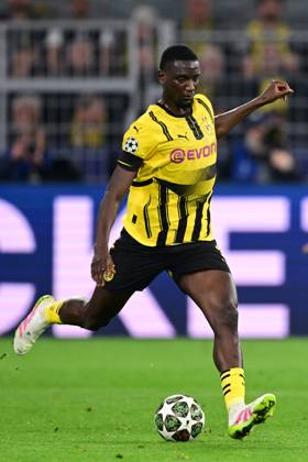 DORTMUND - Serhou Guirassy of Borussia Dortmund during the quarterfinal Champions League match between Borussia Dortmund and FC Barcelona, Barca at Signal Iduna Park stadium on April 15, 2025 in Dortmund, Germany. ANP Hollandse Hoogte Borussia Dortmund v FC Barcelona 2024 25 xVIxANPxSportx xGerritxvanxKeulenxIVx 524786883 originalFilename: 524786883