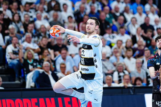 Throw Goal Hendrik Pekeler THW Kiel, 61 GER, THW Kiel vs Limoges Handball, Handball, EHF European League, Quarter-final, second leg, 2024 2025 season, 29 04 2025 GER, THW Kiel vs Limoges Handball, Handball, EHF European League, Quarter-final, second leg, 2024 2025 season, 29 04 2025 Kiel Copyright: xEibner-Pressefoto MarcelxvonxFehrnx EP_MFN