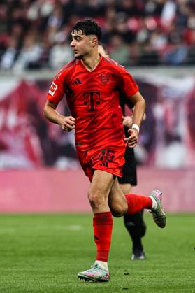 Aleksandar Pavlovic FC Bayern Munich,45 1 Soccer Bundesliga Season 2024 2025 Point Match RB Leipzig vs FC Bayern Munich at the Red Bull Arena in Leipzig Action,Soccer,Germany,Man,Men,03 05 2025