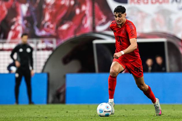 Aleksandar Pavlovic FC Bayern Munich,45 1 Soccer Bundesliga Season 2024 2025 Point Match RB Leipzig vs FC Bayern Munich at the Red Bull Arena in Leipzig Freisteller,Action,Soccer,Germany,Man,Men,03 05 2025