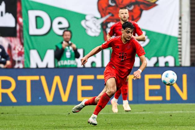 Aleksandar Pavlovic FC Bayern Munich,45 1 Soccer Bundesliga Season 2024 2025 Point Match RB Leipzig vs FC Bayern Munich at the Red Bull Arena in Leipzig Action,Soccer,Germany,Man,Men,03 05 2025
