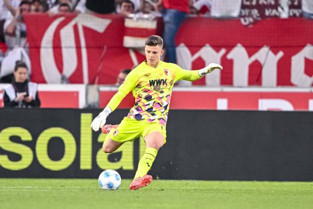 Goalkeeper Finn Dahmen FC Augsburg in action, on the ball, single action during the Bundesliga 1 match between VfB Stuttgart and FC Augsburg, MHPArena Stuttgart on May 11, 2025 in Stuttgart, Germany Photo by Harry Langer DeFodi Images Goalkeeper Finn Dahmen FC Augsburg controls the Ball during the Bundesliga match between VfB Stuttgart and FC Augsburg at MHPArena Stuttgart on May 11, 2025 in Stuttgart, Germany Photo by Harry Langer DeFodi Images DFL regulations prohibit any use of photographs as image sequences and or quasi video Photo by Harry Langer DeFodi Images DFL regulations prohibit any use of photographs as image sequences and or quasi video