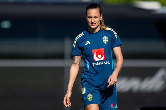 250526 Nathalie Björn of the Swedish women™s national football team during a training session on May 26, 2025 in Fidenza Photo Ludvig Thunman BILDBYRAN code LT LT0701 fotboll football soccer fotball träning practice training sverige sweden dam bbeng Copyright: LUDVIGxTHUNMAN BB250526LT019