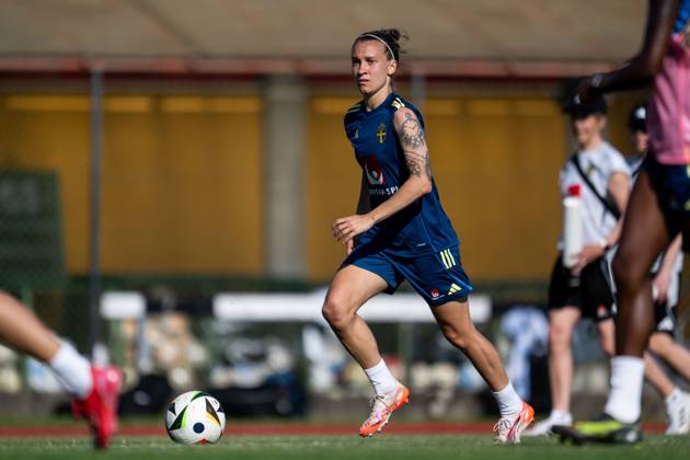 250526 Julia Zigiotti Olme of the Swedish women™s national football team during a training session on May 26, 2025 in Fidenza Photo Ludvig Thunman BILDBYRAN code LT LT0701 fotboll football soccer fotball träning practice training sverige sweden dam bbeng Copyright: LUDVIGxTHUNMAN BB250526LT029
