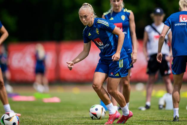 250528 Hanna Bennison of the Swedish women™s national football team during a training session on May 28, 2025 in Fidenza Photo Ludvig Thunman BILDBYRAN code LT LT0703 fotboll football soccer fotball träning practice training sverige sweden dam bbeng  Copyright: LUDVIGxTHUNMAN BB250528LT049
