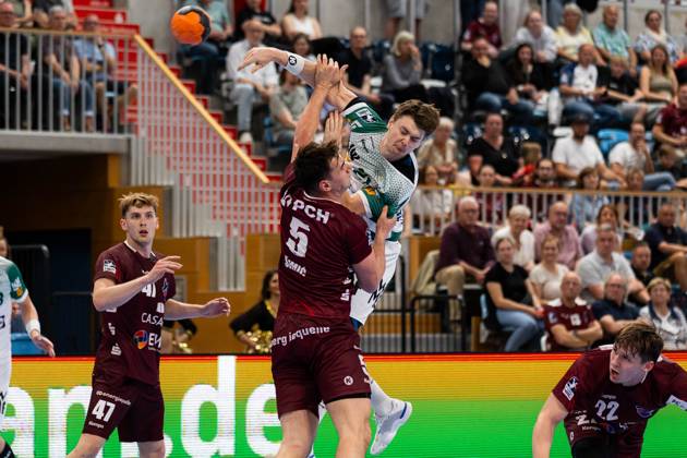 Oskar SUNNEFELDT FRISCH AUF Goeppingen, 27 scores a goal, Action, Goal throw 1 VfL Potsdam POT vs FRISCH AUF Goeppingen FAG , Handball, Men, Daikin Handball Bundesliga HBL , Matchday 32, Season 2024 2025, 31 05 2025 1 VfL Potsdam POT vs FRISCH AUF Goeppingen FAG , Handball, Men, Daikin Handball Bundesliga HBL , Matchday 32, Season 2024 2025, 31 05 2025 Potsdam Copyright: xEibnerxPressefoto OliverxSchmidtx EP_OST