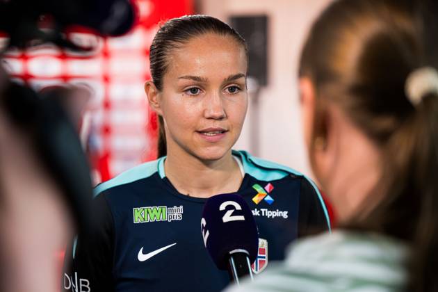 250602 Guro Reiten of the Norwegian women s national football team during a press conference on June 2, 2025 in Sion Photo Marius Simensen BILDBYRAN COP 238 bbeng dam football fotball fotboll norge norway press conference pressekonferanse soccer uefa women s nations league Copyright: MARIUSxSIMENSEN BB250602BB351