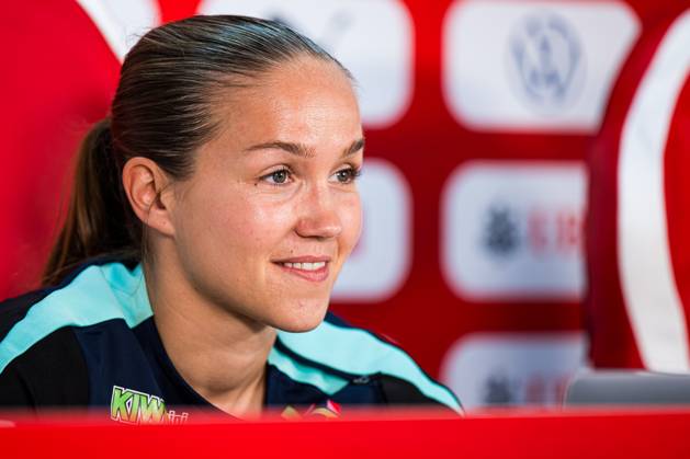 250602 Guro Reiten of the Norwegian women s national football team during a press conference on June 2, 2025 in Sion Photo Marius Simensen BILDBYRAN COP 238 bbeng dam football fotball fotboll norge norway press conference pressekonferanse soccer uefa women s nations league Copyright: MARIUSxSIMENSEN BB250602BB371