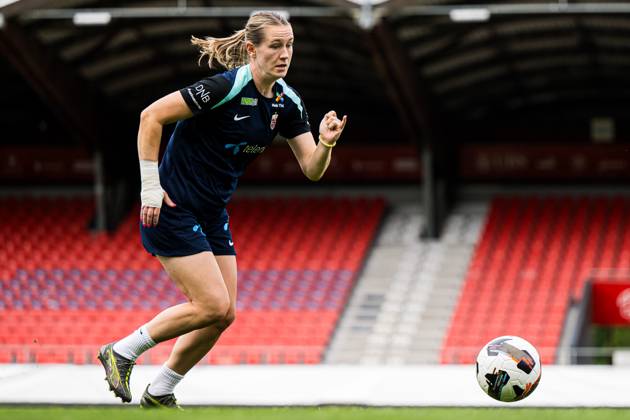 250602 Elisabeth Terland of the Norwegian women s national football team during a training session on June 2, 2025 in Sion Photo Marius Simensen BILDBYRAN COP 238 bbeng dam football fotball fotboll norge norway practice soccer training trening träning uefa women s nations league Copyright: MARIUSxSIMENSEN BB250602BB447
