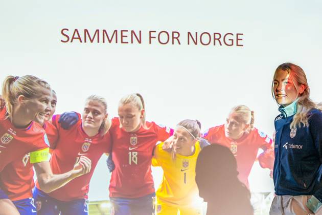 250616 Guro Bergsvand of the Norwegian women s national football team during a presentation of the squad selection ahead of the UEFA Women s Euro at a press conference on June 16, 2025 in Oslo Photo Vegard Grott BILDBYRAN kod VG VG0768 bbeng fotball fotboll football soccer women dam norge norway press conference pressekonferanse uefa euro em kvinner em 2025  Copyright: VEGARDxGRoTT BB250616VG004