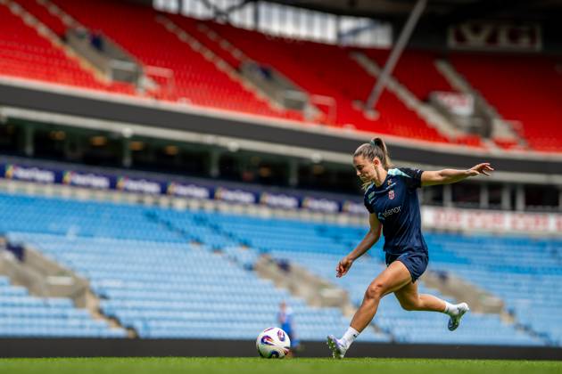250623 Vilde Boe Risa of the Norwegian women s national football team during a training session on June 23, 2025 in Oslo Photo Vegard Grott BILDBYRAN kod VG VG0769 bbeng fotboll football soccer fotball norge norway women dam träning practice training trening pre camp precamp  Copyright: VEGARDxGRoTT BB250623VG018