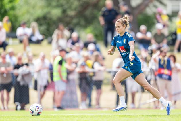 250623 Nathalie Björn of the Swedish women™s national football team during a training session on June 23, 2025 in Ahus Photo Mathias Bergeld BILDBYRAN code MB MB1148 fotboll football soccer fotball träning practice training sverige sweden dam bbeng women kvinner Copyright: MATHIASxBERGELD BB250623MB137