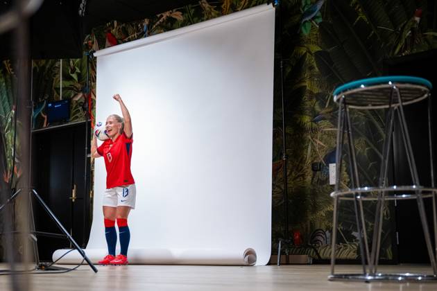 250623 Thea Bjelde of the Norwegian women™s national football team during a media day ahead of the UEFA Women s Euro on June 23, 2025 in Oslo Photo Vegard Grott BILDBYRAN kod VG VG0771 bbeng fotboll football soccer fotball norge norway women dam pre camp precamp media day mediedag uefa euro em kvinner em 2025 preview  Copyright: VEGARDxGRoTT BB250623VG053