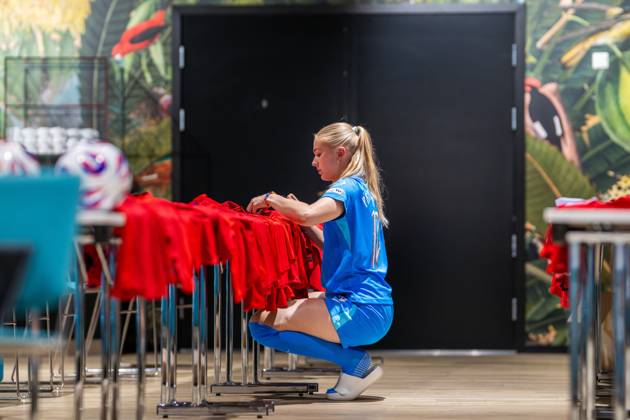 250623 Goalkeeper Selma Panengstuen of the Norwegian women™s national football team during a media day ahead of the UEFA Women s Euro on June 23, 2025 in Oslo Photo Vegard Grott BILDBYRAN kod VG VG0771 bbeng fotboll football soccer fotball norge norway women dam pre camp precamp media day mediedag uefa euro em kvinner em 2025 preview  Copyright: VEGARDxGRoTT BB250623VG064