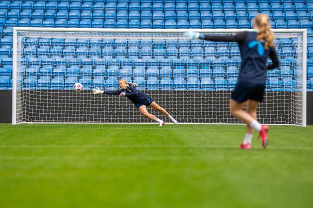 250624 Goalkeeper Selma Panengstuen of the Norwegian women s national football team during a training session on June 24, 2025 in Oslo Photo Vegard Grott BILDBYRAN kod VG VG0772 bbeng fotboll football soccer fotball norge norway women dam träning practice training trening pre camp precamp  Copyright: VEGARDxGRoTT BB250624VG019