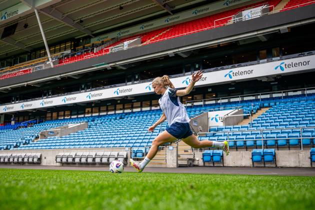 250624 Justine Kielland of the Norwegian women s national football team during a training session on June 24, 2025 in Oslo Photo Vegard Grott BILDBYRAN kod VG VG0772 bbeng fotboll football soccer fotball norge norway women dam träning practice training trening pre camp precamp  Copyright: VEGARDxGRoTT BB250624VG022