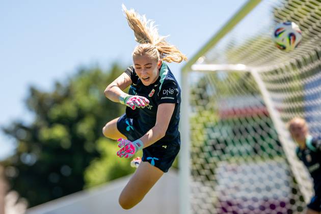 250629 Goalkeeper Selma Panengstuen of the Norwegian women s national football team during a training session ahead of the UEFA Women s Euro 2025 on June 29, 2025 in Neuchatel Photo Vegard Grott BILDBYRAN kod VG VG0774 bbeng fotboll football soccer fotball fotballs em fotball em europamästerskap em uefa womens euro em 2025 träning practice training trening norge norway dam day 3  Copyright: VEGARDxGRoTT BB250629VG012