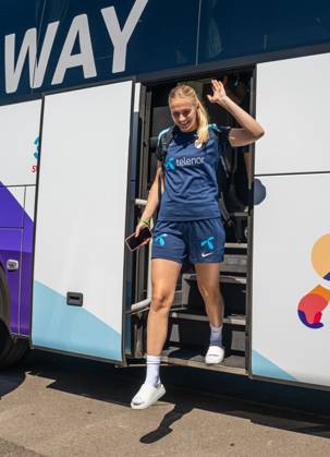 250629 Goalkeeper Selma Panengstuen of the Norwegian women s national football team arrives at a training session ahead of the UEFA Women s Euro 2025 on June 29, 2025 in Neuchatel Photo Vegard Grott BILDBYRAN kod VG VG0774 bbeng fotboll football soccer fotball fotballs em fotball em europamästerskap em uefa womens euro em 2025 träning practice training trening norge norway dam day 3  Copyright: VEGARDxGRoTT BB250629VG029