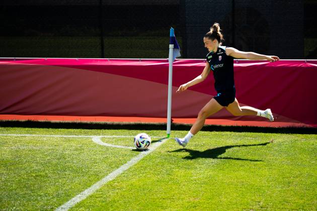 250630 Vilde Boe Risa of the Norwegian women s national football team during a training session ahead of the UEFA Women s Euro 2025 on June 30, 2025 in Neuchatel Photo Vegard Grott BILDBYRAN kod VG VG0775 bbeng fotboll football soccer fotball fotballs em fotball em europamästerskap em uefa womens euro em 2025 träning practice training trening norge norway dam day 2  Copyright: VEGARDxGRoTT BB250630VG025